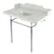 Kingston Brass 36 Carrara Marble Console Sink with Brass Legs, Marble WhitePolished Chrome LMS3622M81 - alternate 1
